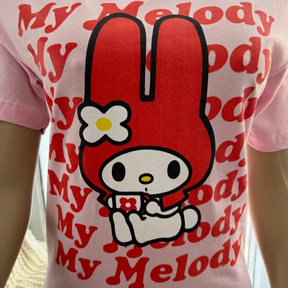Hello Kitty by Sanrio Pink Short Sleeve T-shirt Top Size S Small Melody - Picture 2 of 7